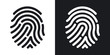 Fingerprint icon. Simple vector illustration on black and white background