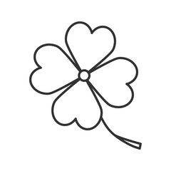 Wall Mural - Four leaf clover linear icon