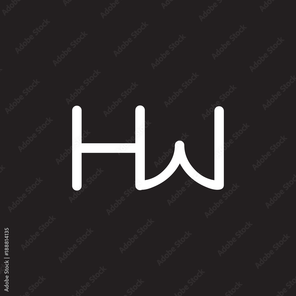 initial letter rounded logo modern white Stock Vector | Adobe Stock