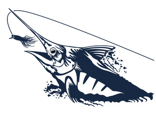 Wall Mural - Pacific blue marlin deep