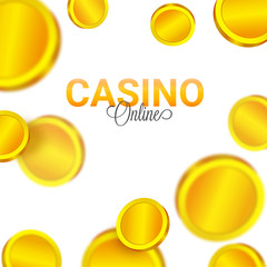 Sticker - Casino social media banner design decorated with golden glittering playing card symbols.