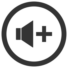 Canvas Print - Sound volume up button. Vector icon.