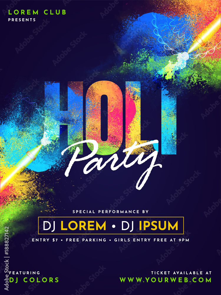 happy holi hand print images