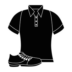 Canvas Print - golf shirt uniform with shoe vector illustration design