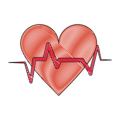 Poster - Heartbeat medical symbol icon vector illustration graphic design