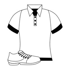 Canvas Print - golf shirt uniform with shoe vector illustration design