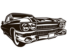 CAR MUSCLE RETRO POSTER ISOLATED