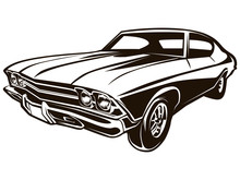 RETRO MUSCLE CAR ISOLATED