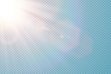 Wall Mural - vector transparent sunlight special lens flare. abstract diagonal sun translucent light effect desig