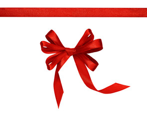 Wall Mural - Red satin ribbon and a bow