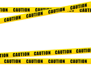 yellow caution tape, isolated on white background
