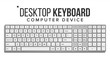 © PikePicture - Desktop Keyboard Vector. Top View. Modern Device. QWERTY Alphabet. Isolated On White Illustration