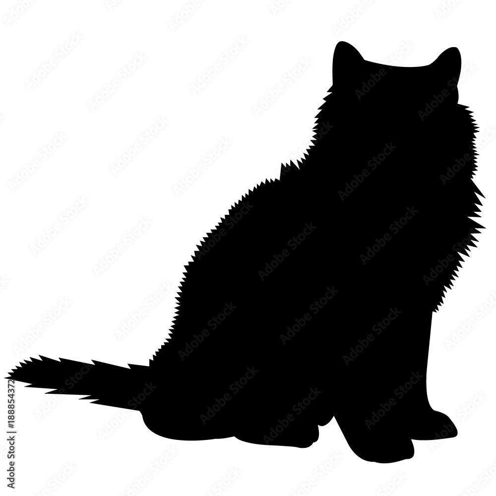 Persian Cat Silhouette Vector Graphics Stock Vector | Adobe Stock