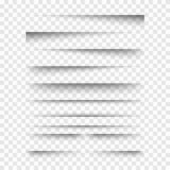 Leinwandbilder - Vector realistic transparent shadows set.