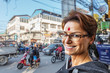 Smiling Tourist in Kathmandu, Nepal