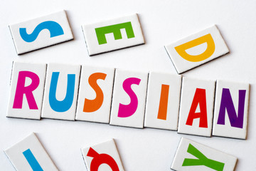 Wall Mural - word Russian made of colorful letters