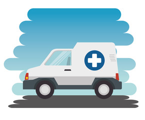 Wall Mural - ambulance car isolated icon vector illustration design