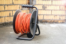 Electrical Power Extension Cable Reel At The Repairs Site