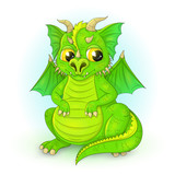 Fototapeta Dinusie - Векторный рисунок мультяшный дракон