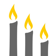 Sticker - Three candles illustration