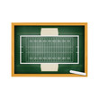 Vector football play on green board. American football field. Vector illustration. Textured Grass American Football Field.