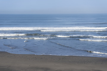 black sand sea  beach in Indonesia, Bali