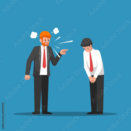 Cuadros en Lienzo Boss feeling angry and blames his employee.
