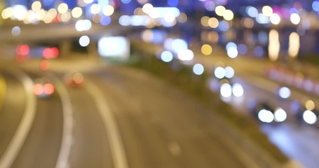 Wall Mural - Blur view of city at night