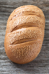 Wall Mural - Bread on the gray table.