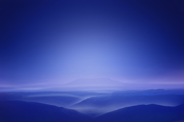 Wall Mural - view of heaven mountain against night sky