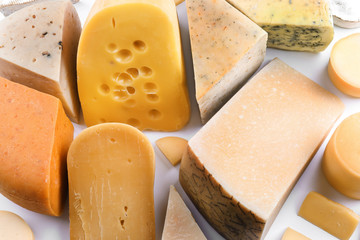 Sticker - Variety of cheese on light background