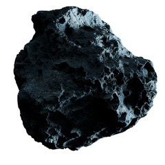 Wall Mural - Dark rock asteroid isolated 3D rendering