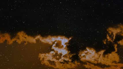 Wall Mural - traveling trough universe filled with stars and nebulae.