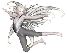 Winter Fairy Boy With Silver Wings, Flying - Fantasy Illustration
