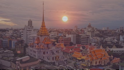 Sticker - The temple in Thailand is a tourist attraction.