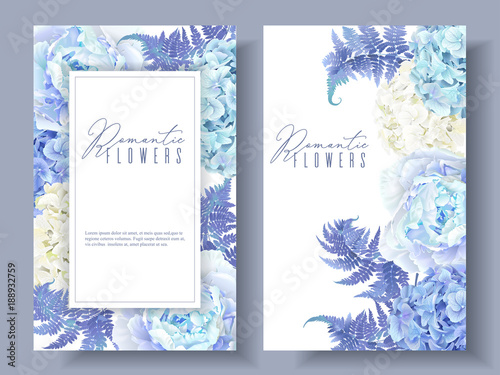 Floral blue banners