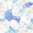 Hidrangea tulip blue pattern