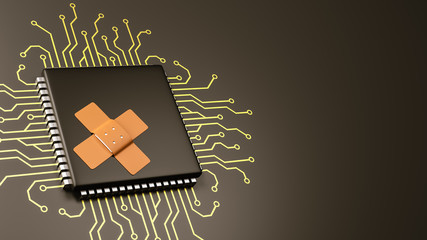 computer processor bug patch concept