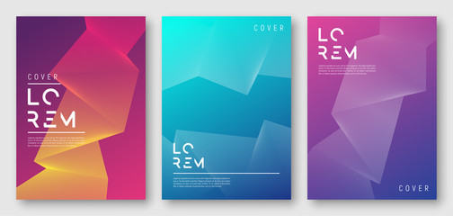 Wall Mural - abstract gradient geometric cover designs, trendy brochure templates, colorful futuristic posters. v