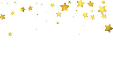 Star confetti. Gold random confetti background