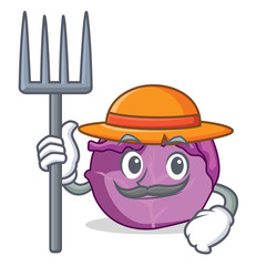 Poster - Farmer red cabbage character cartoon