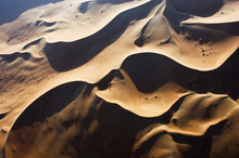 Aerial View Of Sand Dunes At Rub Al Khali