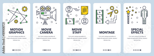 Fotografía Vector modern thin line video production concept web banners