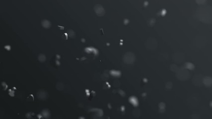 Poster - Abstract 3d rendering of hearts shapes. Computer generated flying love symbols. Valentine's day motion background design with bokeh effect. 4k UHD