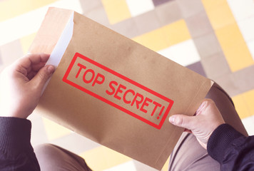 top secret!  on brown envelope