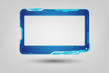 abstract tech sci fi hologram frame template design background