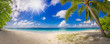super wide panorama with tropical paradise dream beach