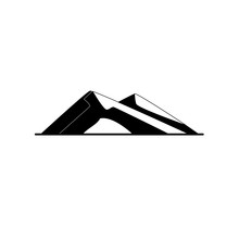 Sloping Hills Silhouette Icon In Flat Style