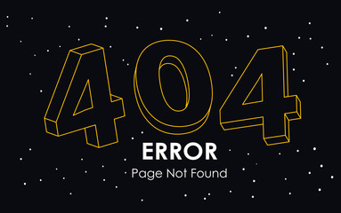 Poster - 404  error page not found line isometric vector graphic background