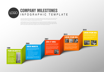 Wall Mural - Color blocks timeline template